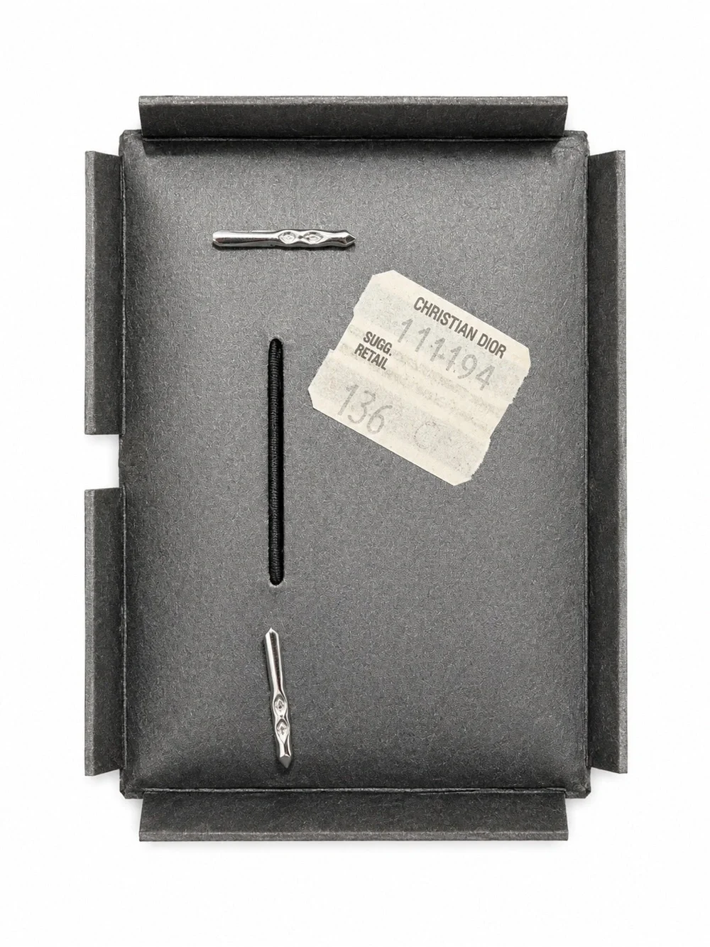 Dior Gold-Tone Square Cuff Links with Diagonal Stripes
